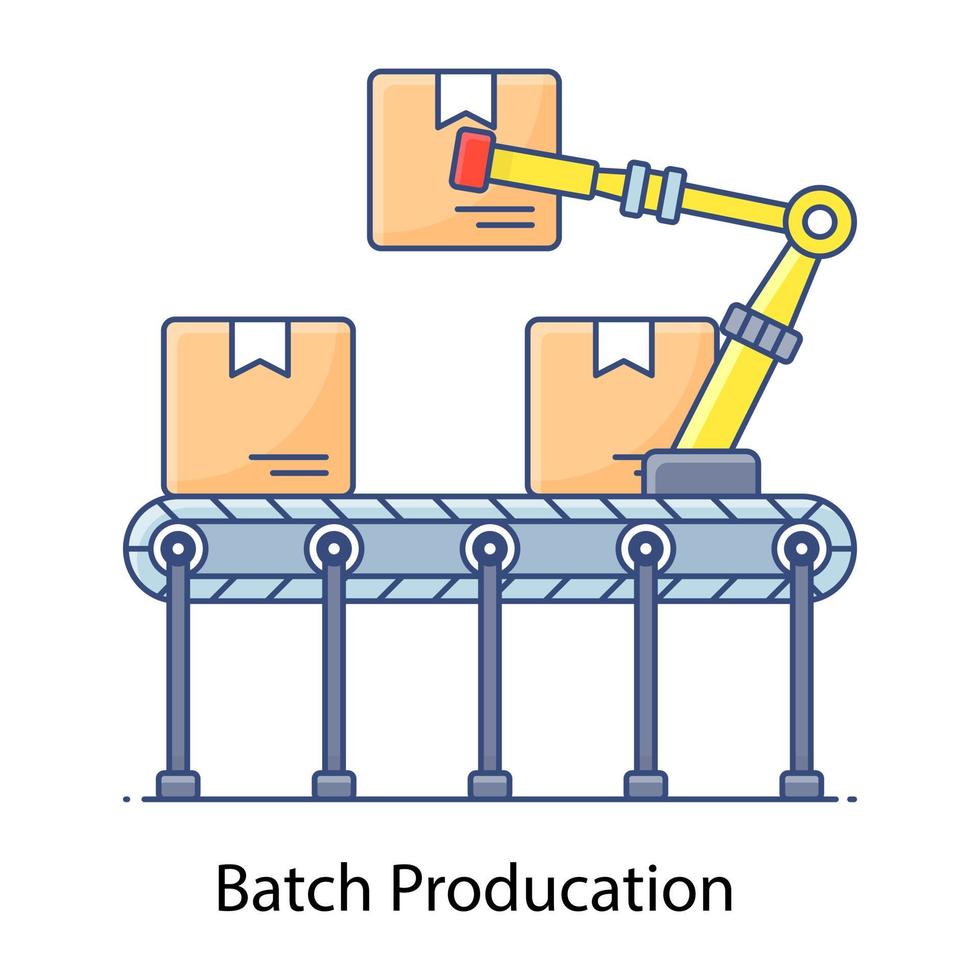 transportband, plat overzicht icoon van productie-installatie vector
