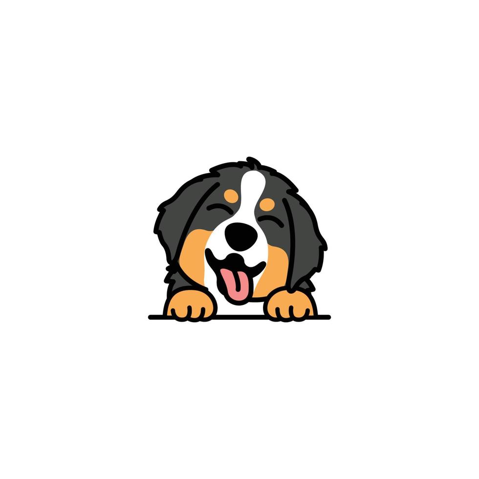 schattige Berner Sennen puppy lachende tekenfilm, vectorillustratie vector