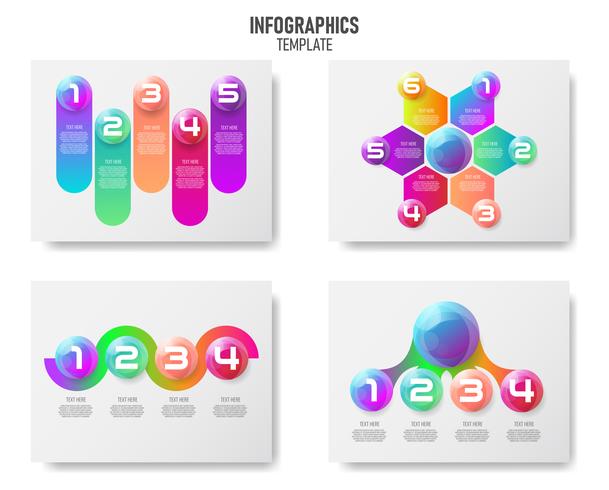 Kleurrijke 3d het elementeninzameling van balleninfographics, Vectorinformatiechart voor zaken, marketing rapport. vector