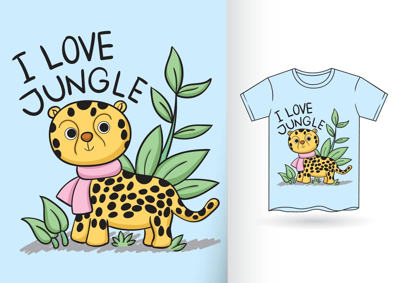 kleine cheetah-cartoon voor t-shirt vector
