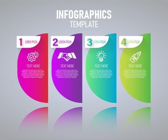 Kleurrijke Infographics sjabloonontwerp, abstracte elementen van grah met stappen. vectorillustratie vector