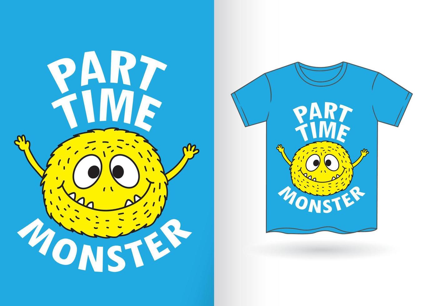 leuke monstercartoon voor t-shirt vector