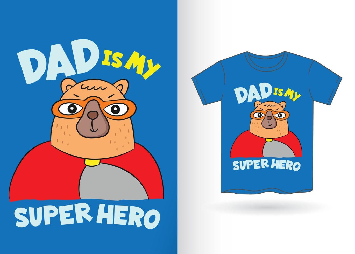superheld beer cartoon voor t-shirt vector