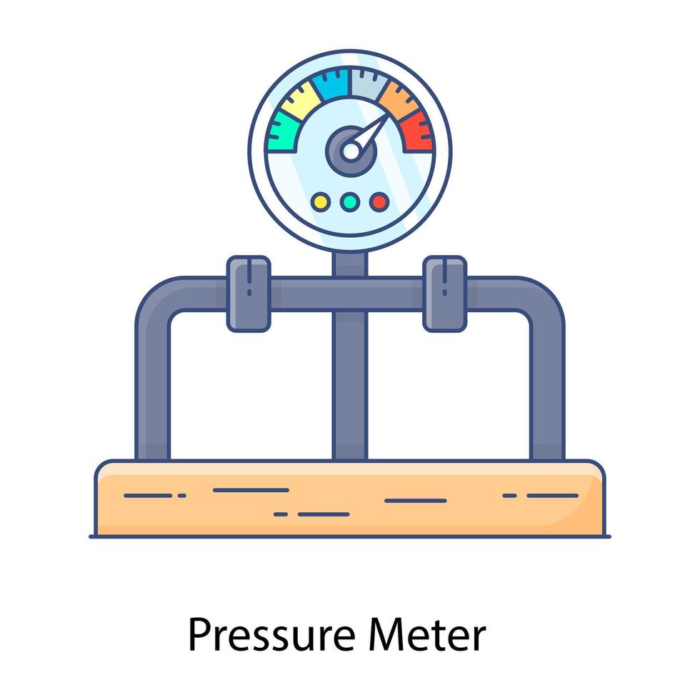 drukmeter plat overzicht icoon, meetinstrument vector