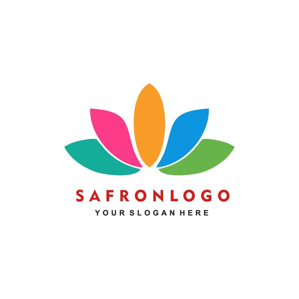 saffraan bloem logo vector ontwerpsjabloon