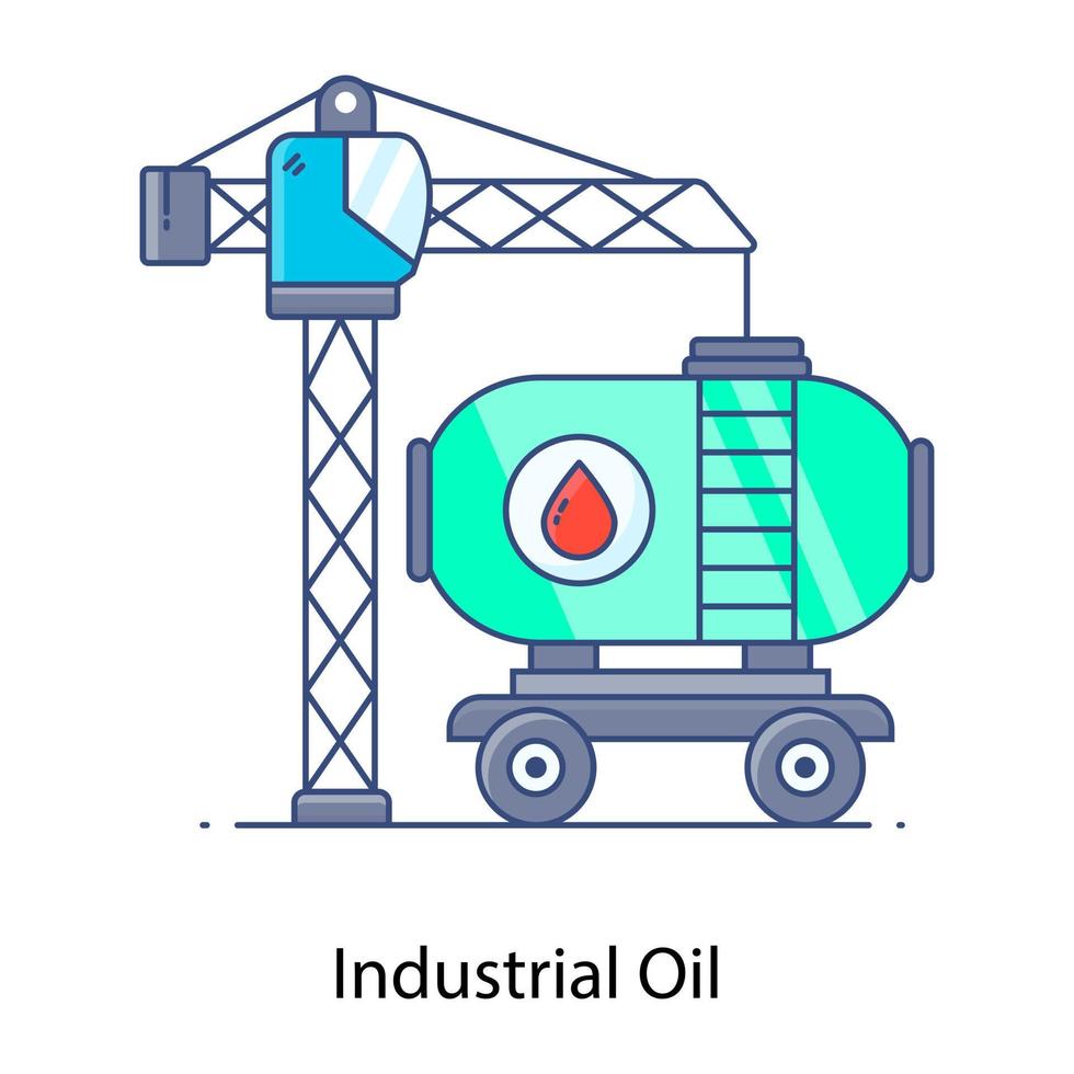 pictogram voor platte omtrek van benzinetank, reservoir vector