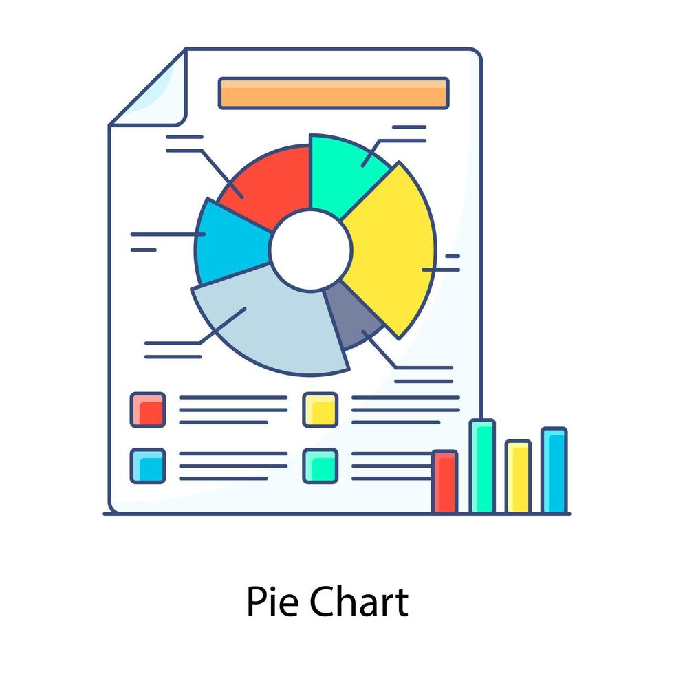 cirkeldiagram platte omtrek concept pictogram ter aanduiding, hoeveelheid grafische weergave vector