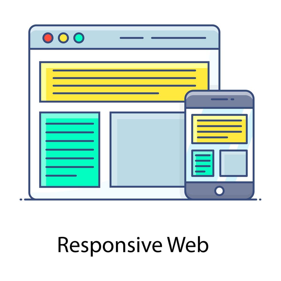 responsief plat overzichtspictogram, ontwerpmodellen vector