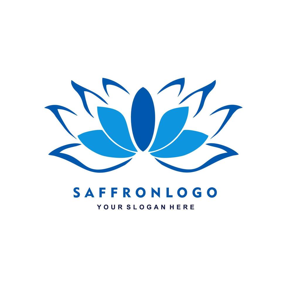 saffraan bloem logo vector ontwerpsjabloon