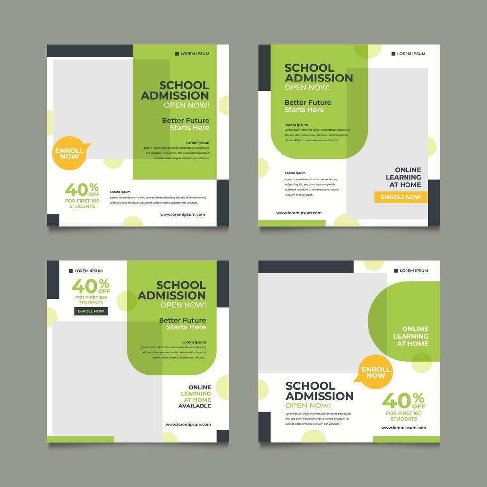 set van school toelating sociale media vector