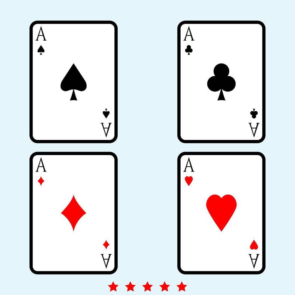speelkaarten pictogram illustratie kleurvulling stijl vector