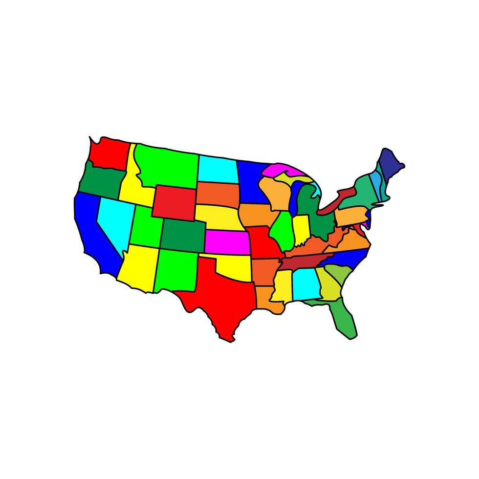 kaart van amerika pictogram. andere kleur . vector