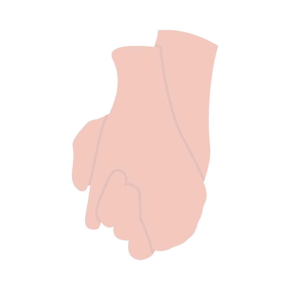 hand die een ander handteken van het vectorpictogram van de liefdekunst houdt. andere kleur . vector