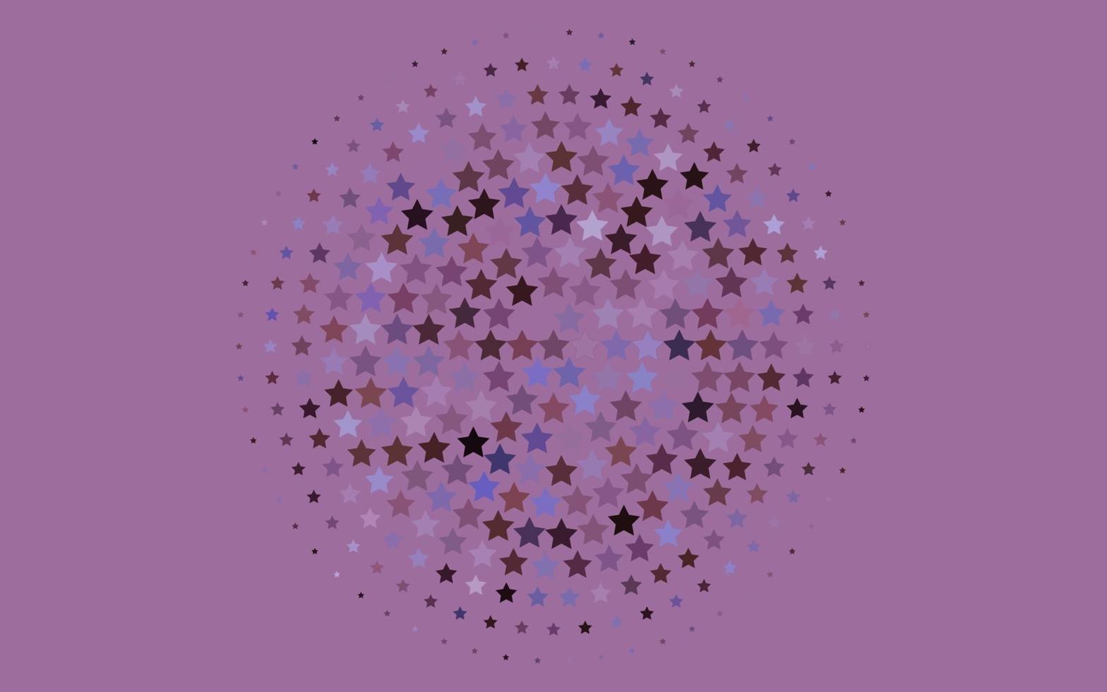 lichtpaarse vectordekking met kleine en grote sterren. vector