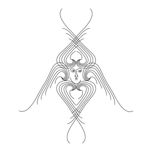 Engel. Hand getekend religieuze symbool. Aartsengel met vleugels pictogram vector