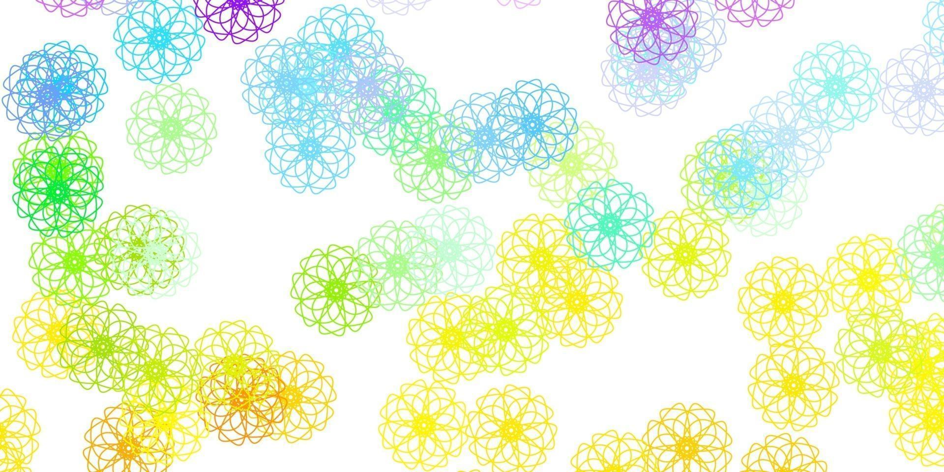 lichtpaars, roze vector doodle textuur met bloemen.