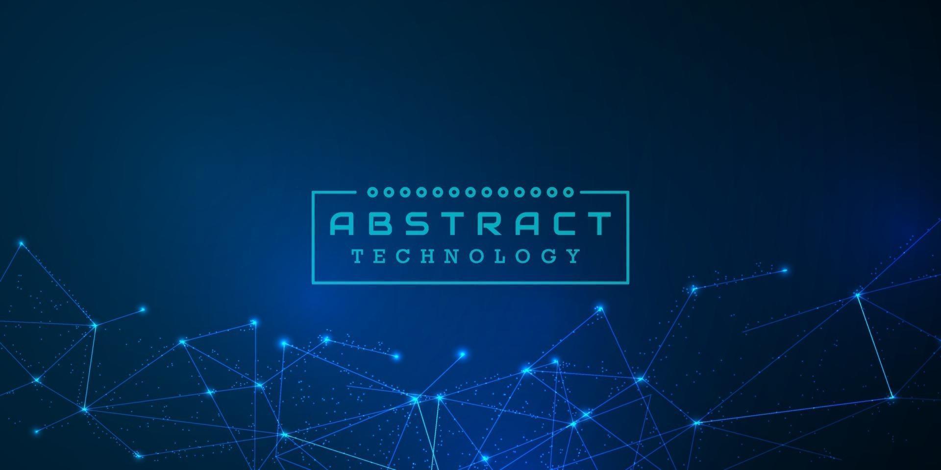 abstract futuristisch - moleculentechnologie met veelhoekige vormen op donkerblauwe achtergrond. illustratie vector digitale technologie ontwerpconcept.