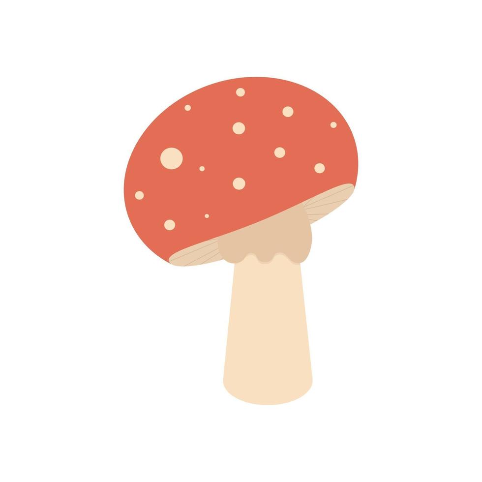 rode giftige paddestoel geïsoleerd op een witte achtergrond. amanita muscaria vectorillustratie. vector