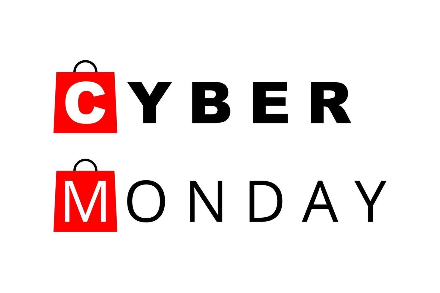 cyber maandag achtergrond met boodschappentas vector