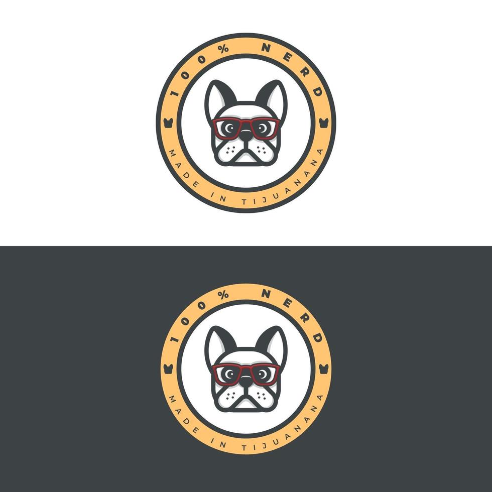 Franse Bulldog-logo vector