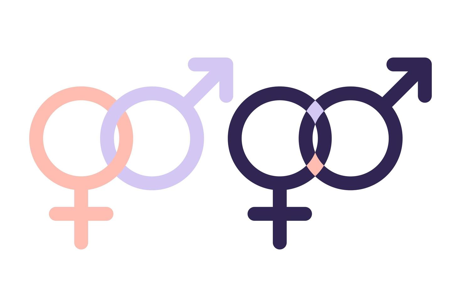 mannen en vrouwen symbool. gendergelijkheid symbool. vector