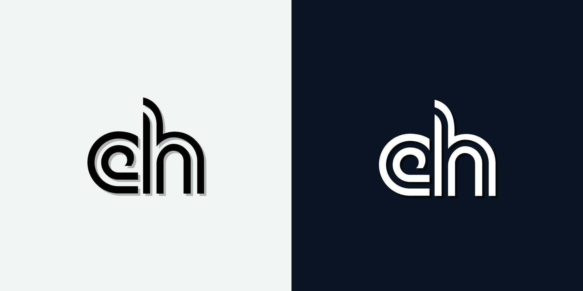 moderne abstracte eerste letter eh logo. vector