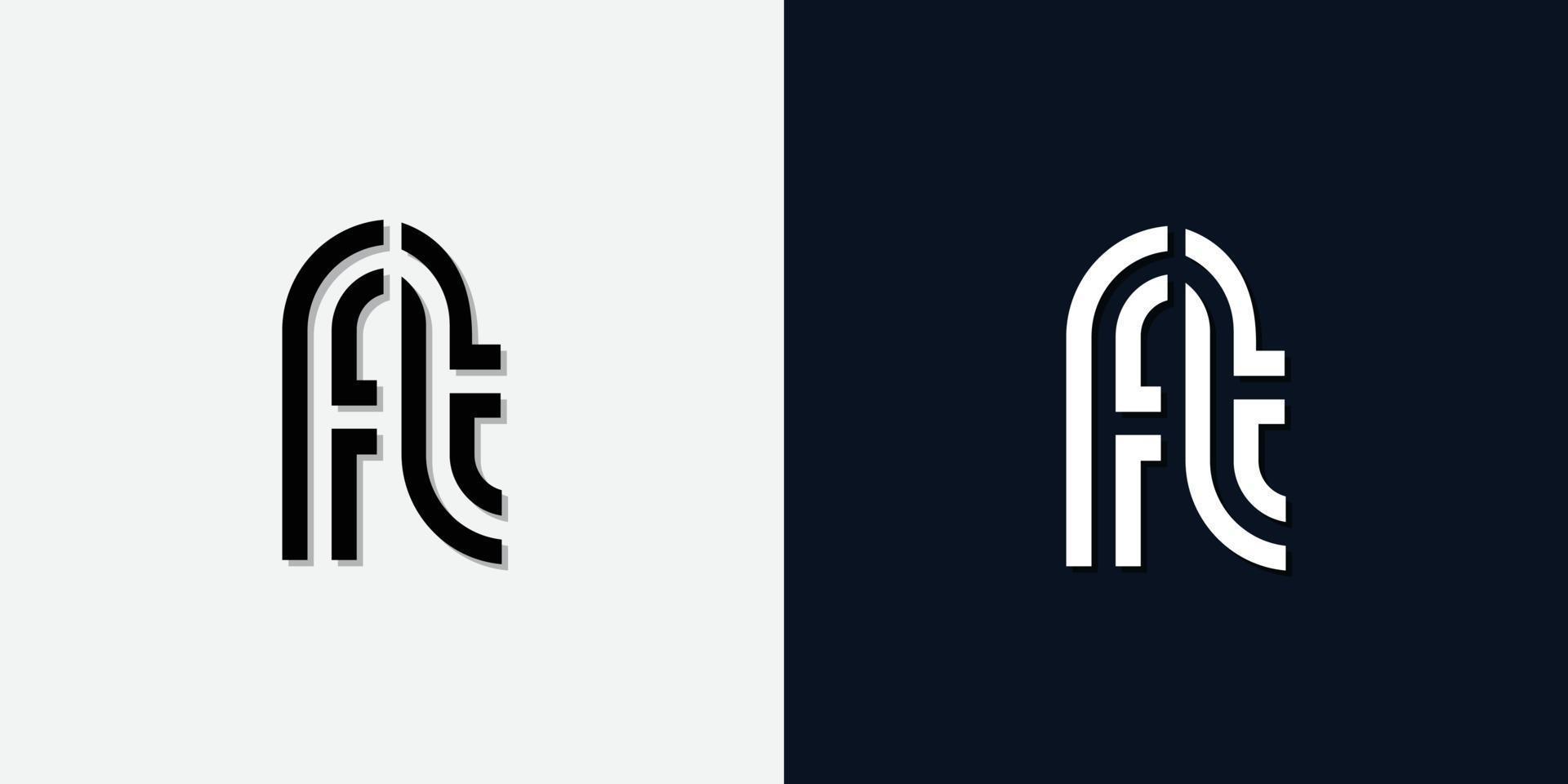 moderne abstracte eerste letter ft-logo. vector