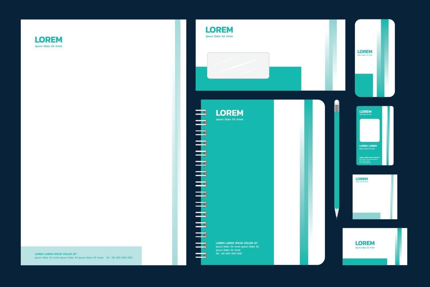 set huisstijl branding sjabloon. leeg wit. vector illustratie