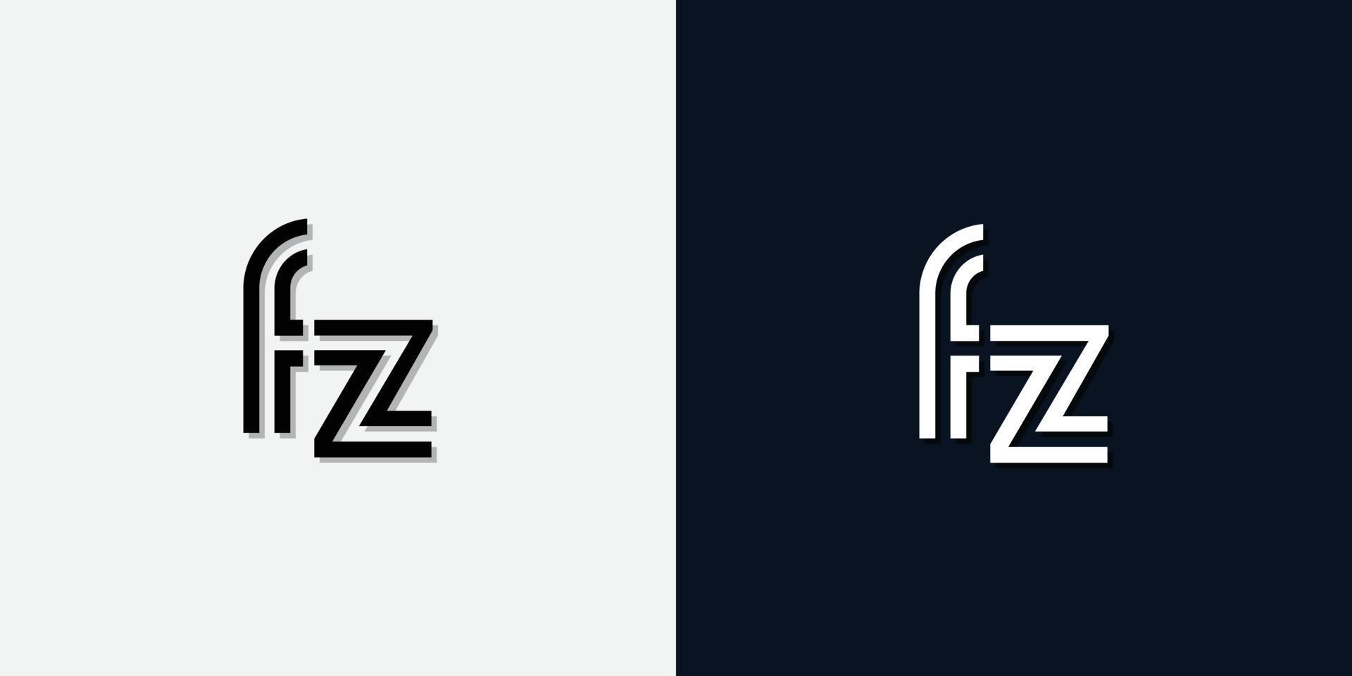 moderne abstracte eerste letter fz-logo. vector