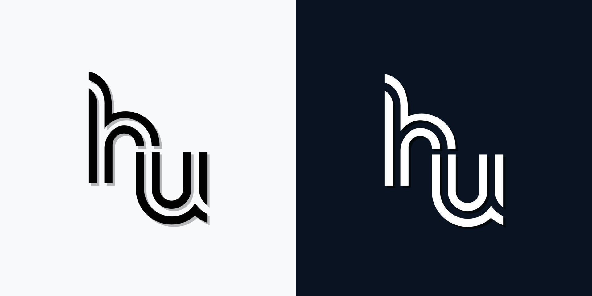 moderne abstracte eerste letter hu-logo. vector