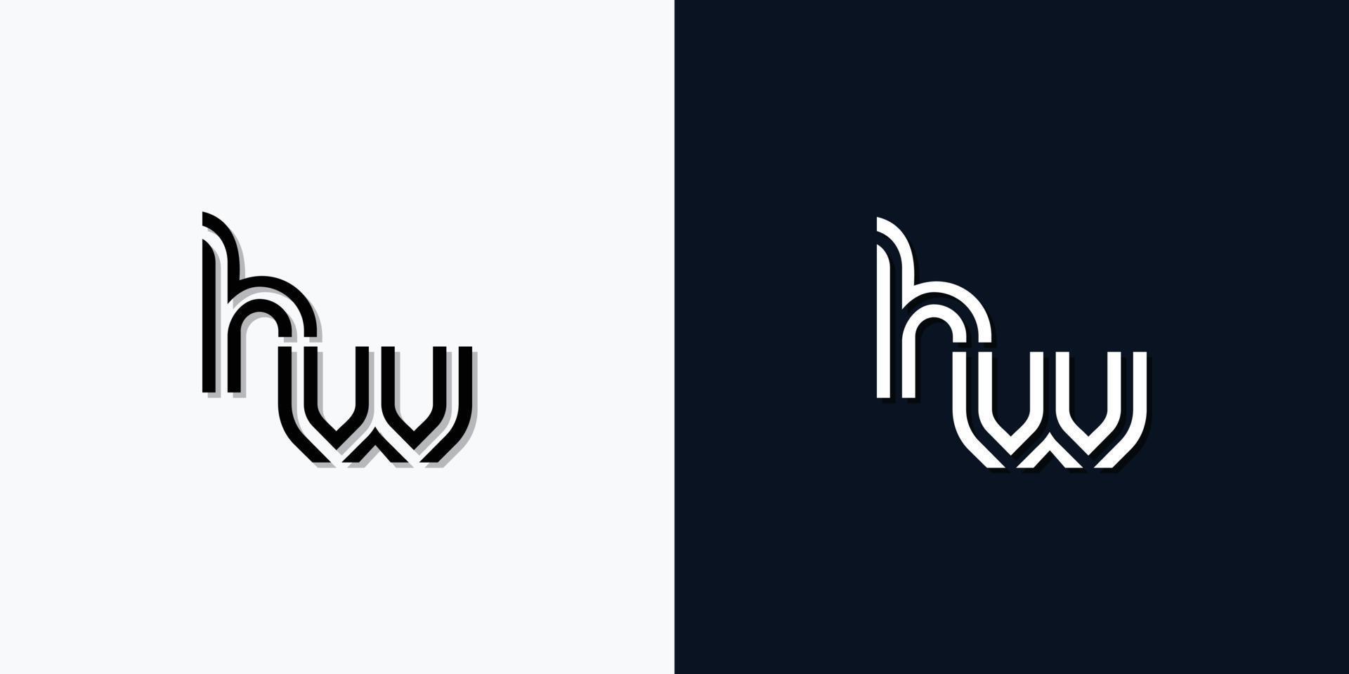 moderne abstracte eerste letter hw-logo. vector