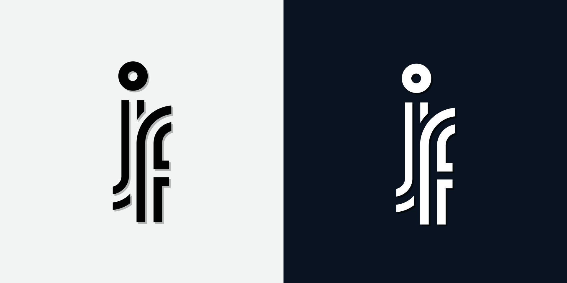 moderne abstracte beginletter jf-logo. vector