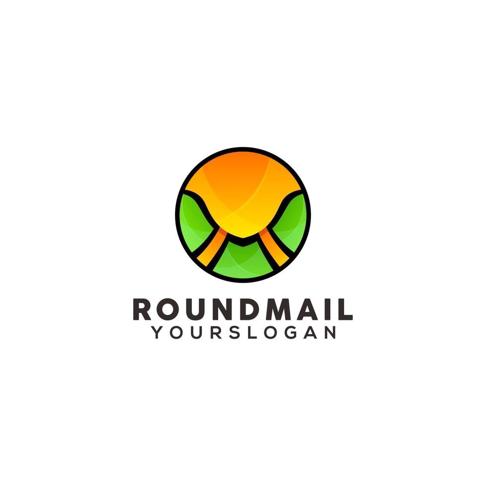 ronde mail kleurrijke logo ontwerpsjabloon vector