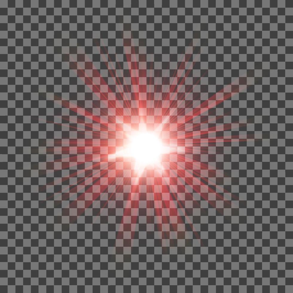 abstracte rode stralen schijnen. geïsoleerd op transparante achtergrond. vector illustratie