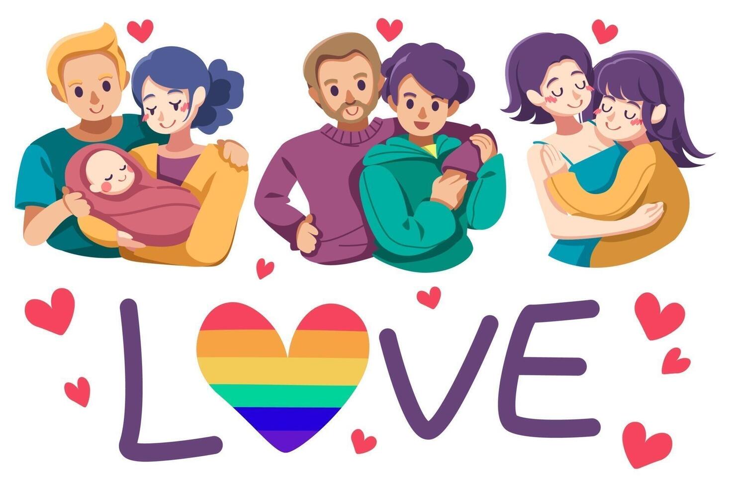 gelukkig trots maand lbgtq concept. trotsmaand met regenboogvlag vector