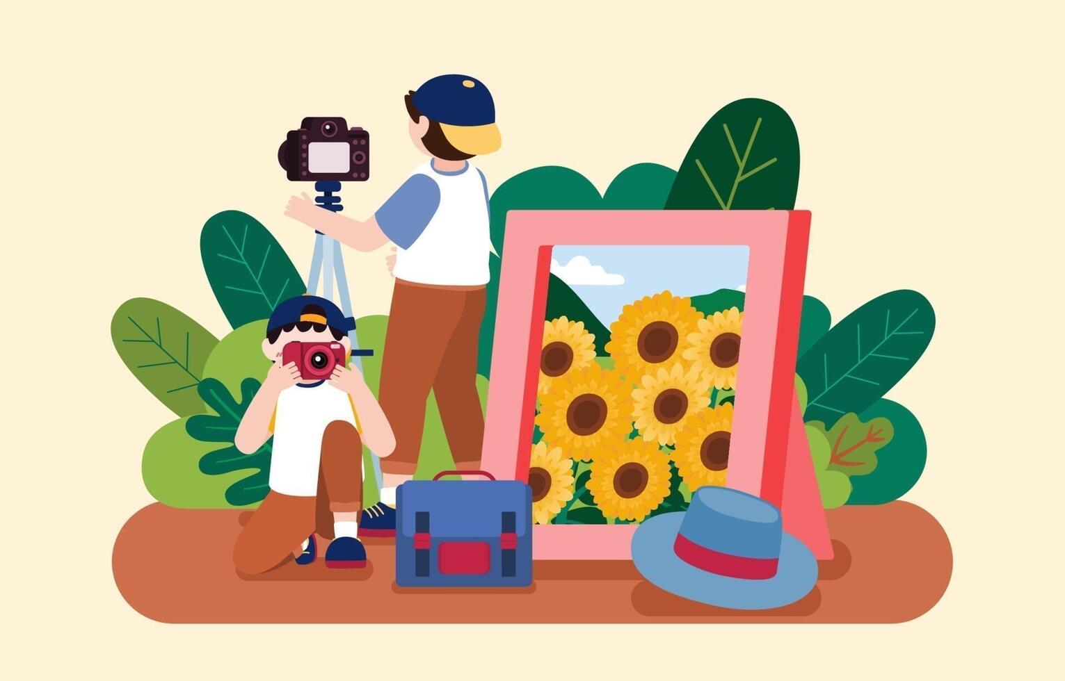 fotograaf die foto illustratie vector neemt