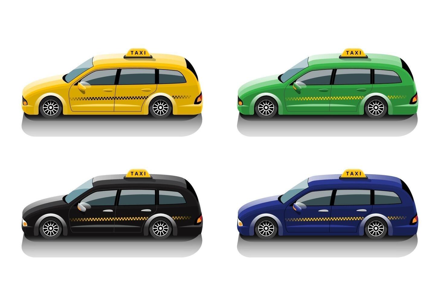 taxi-autoservicemodel voor merken en autospellen. vector