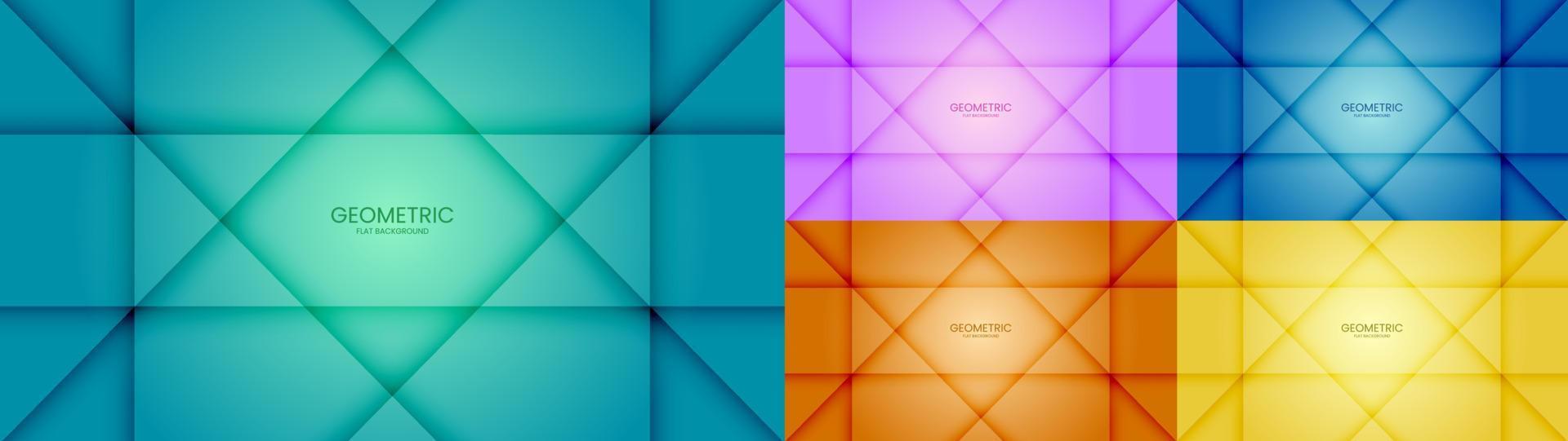 achtergrond set van abstracte geometrische object blauwe, gele, oranje, paarse en roze kleur mooi met lichte textuur. vector illustratie