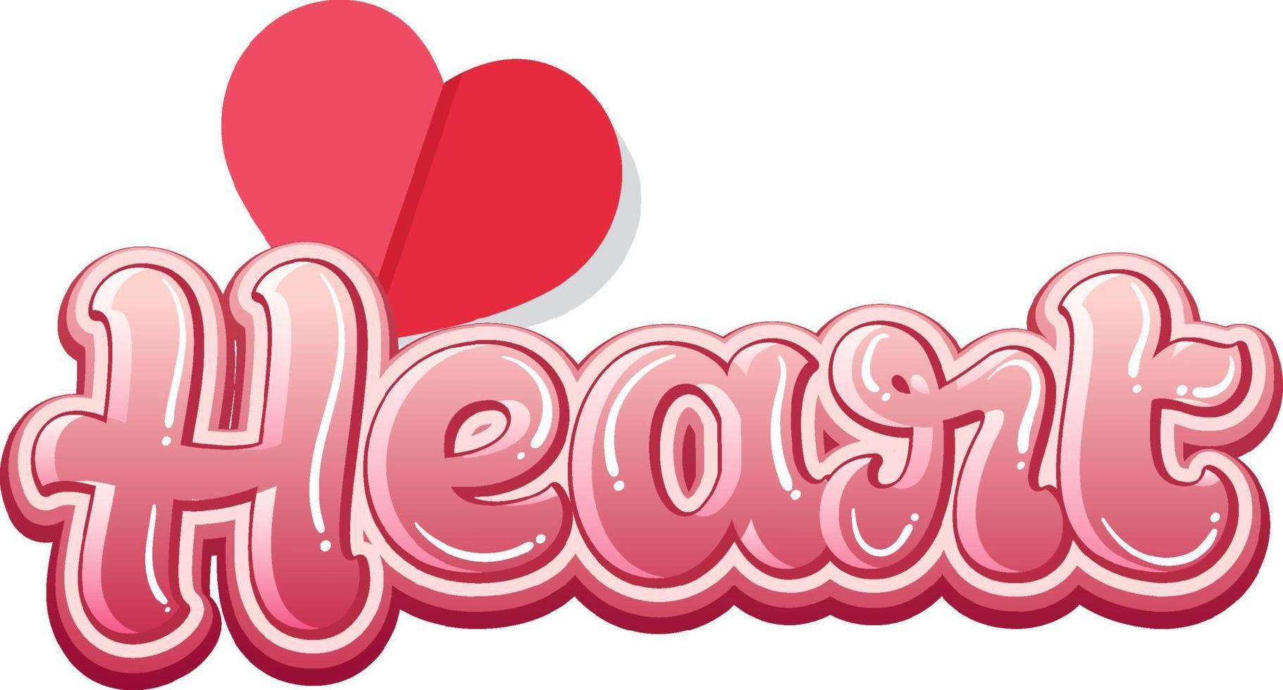 hart woord logo met gevouwen hart vector