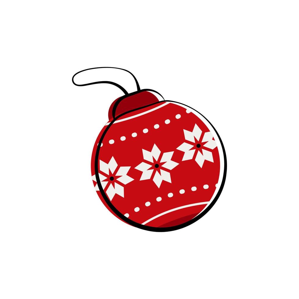kerstboom bal voor decoratie met ornament. platte vectorillustratie vector