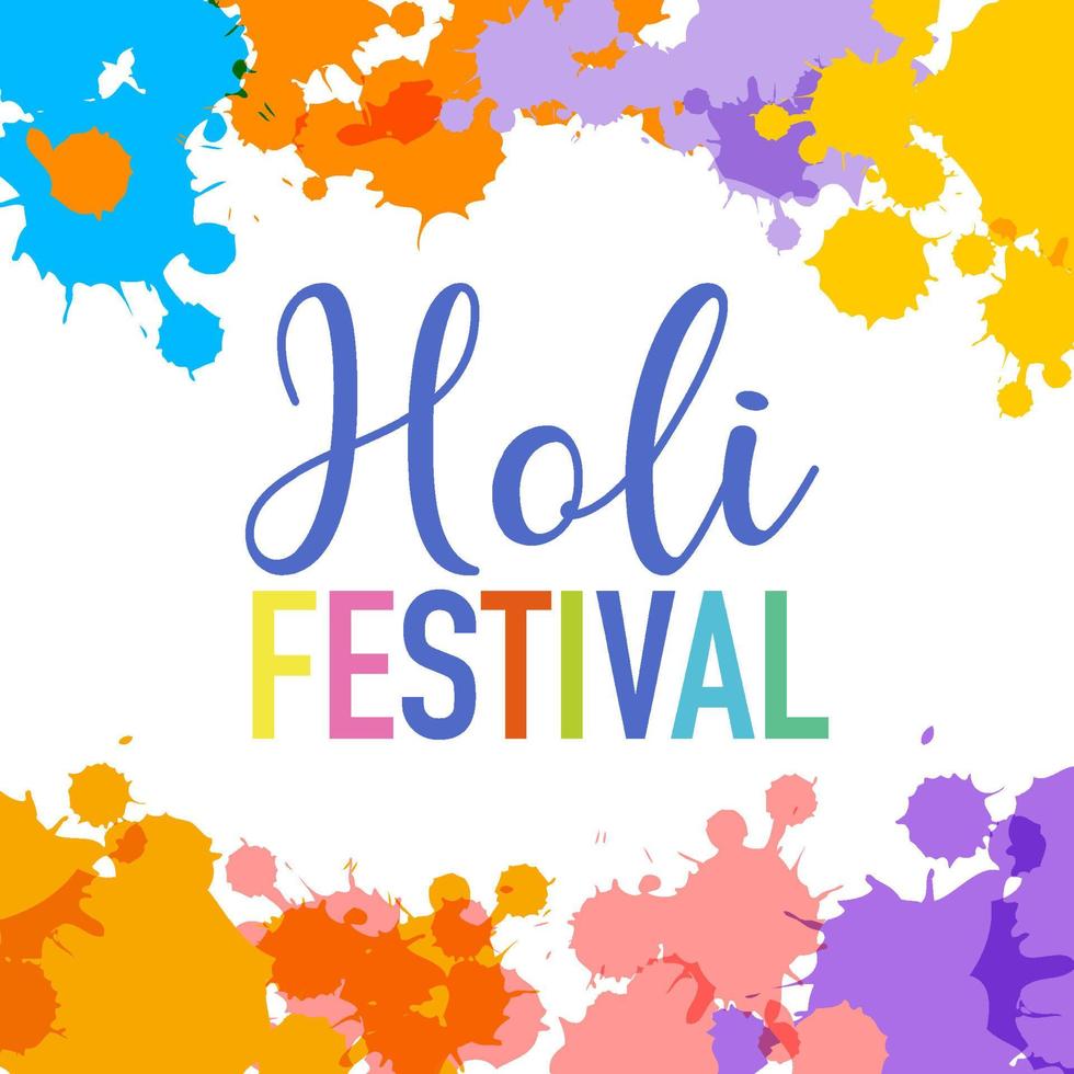 vrolijke holi festival kleurrijke poster vector