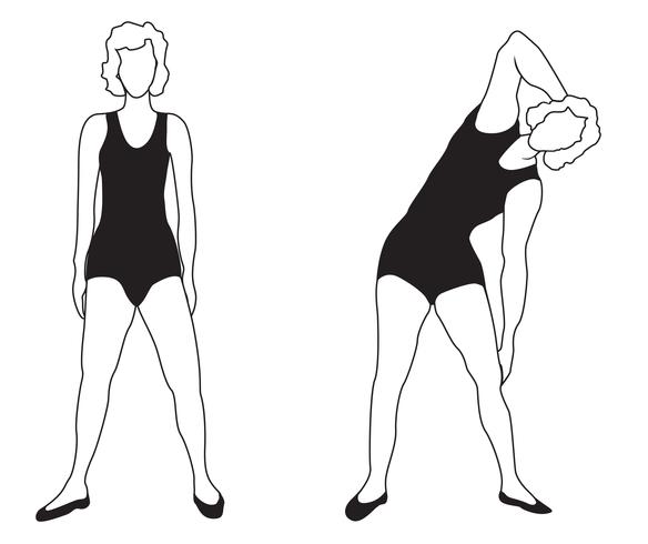Elegante vrouwensilhouetten die geschiktheidsoefeningen doen. Fitness club icon set, vector