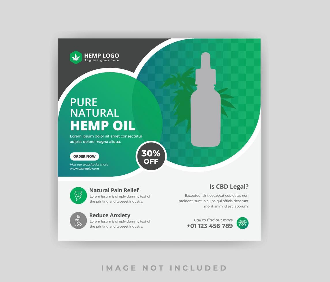 schone cannabis hennep product olie social media post banner sjabloon vector