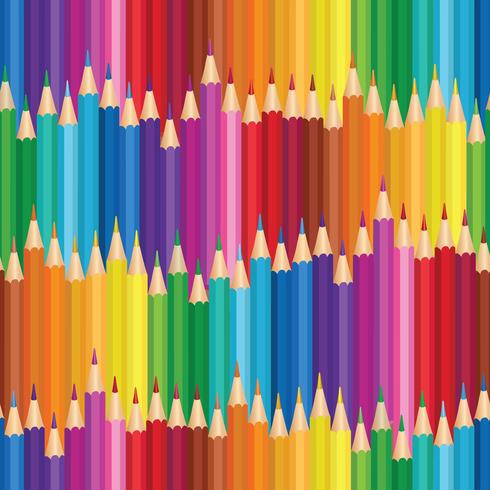 Crayon achtergrond. Kleurrijk potlood naadloos patroon. vector