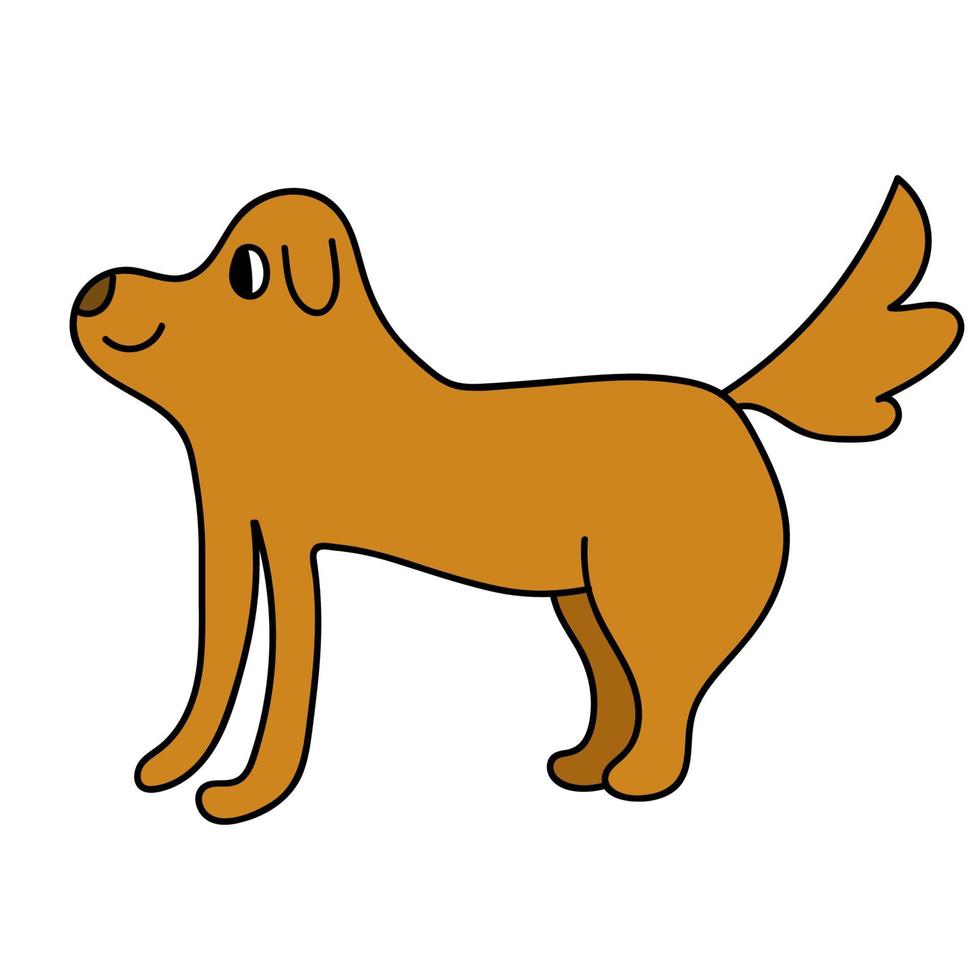 cartoon doodle lineaire hond geïsoleerd op een witte achtergrond. vector