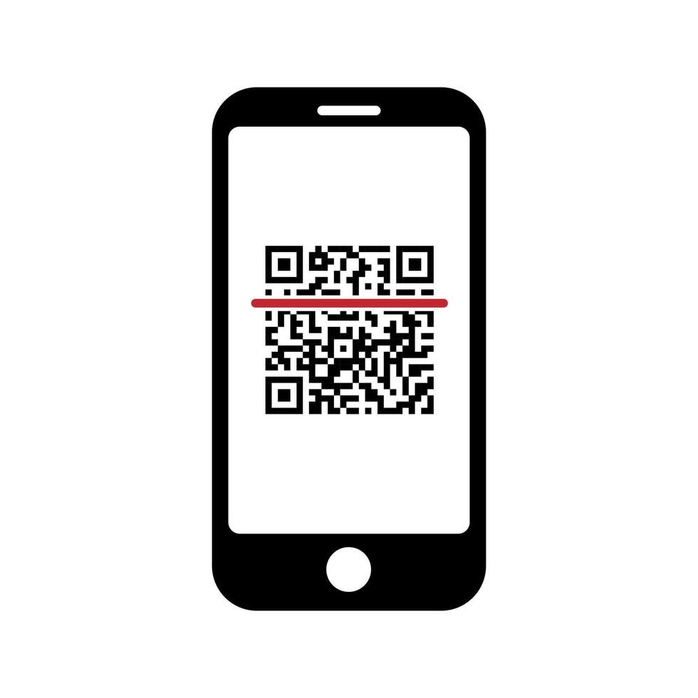 telefoonpictogram telefoonpictogram symbool met qr-code voor app en messenger vector