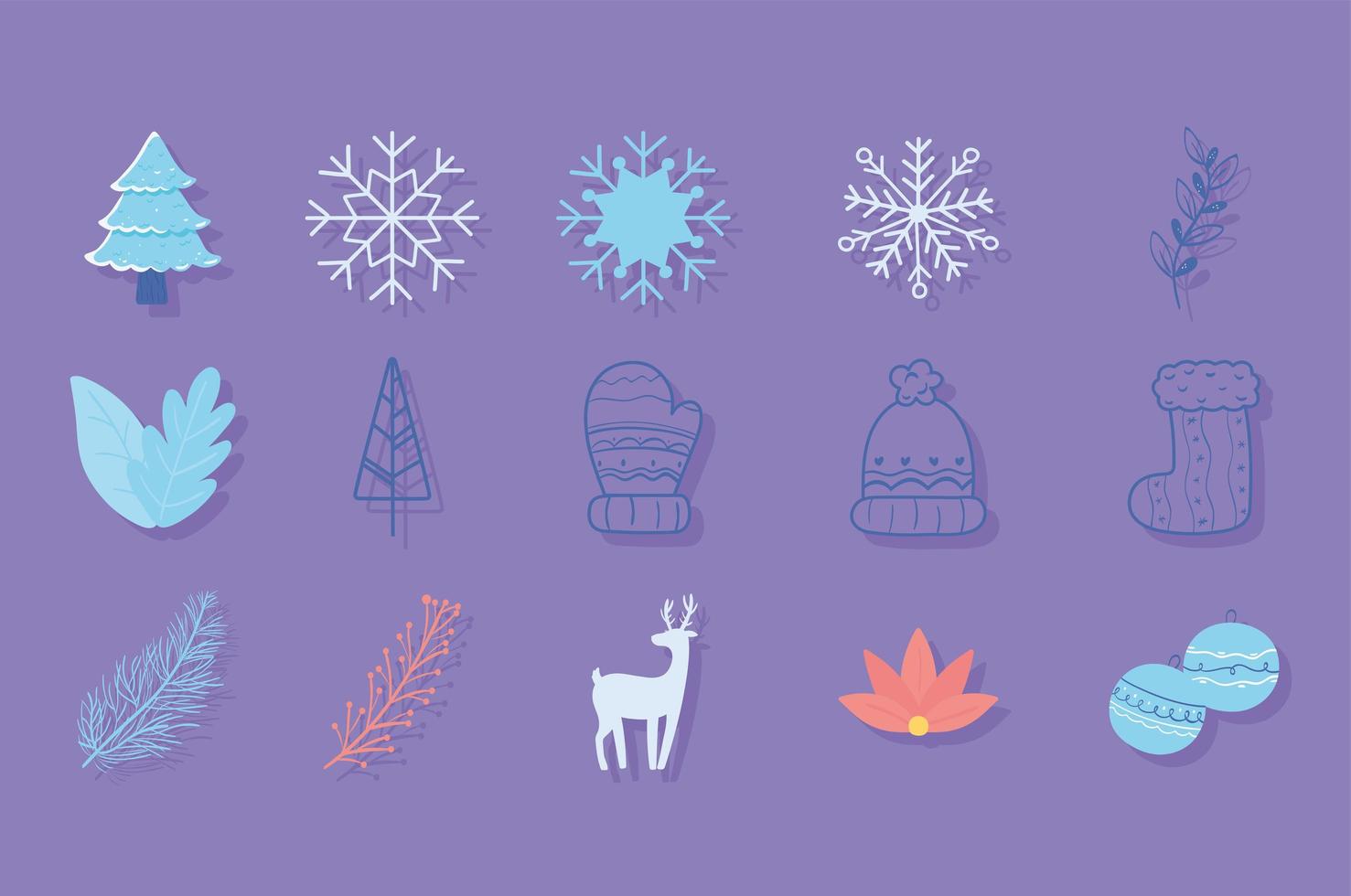 winter pictogrammen instellen vector
