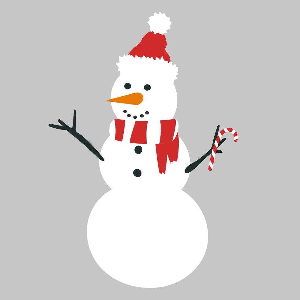 grappige sneeuwpop. vectorelement geïsoleerd op een witte achtergrond. vector