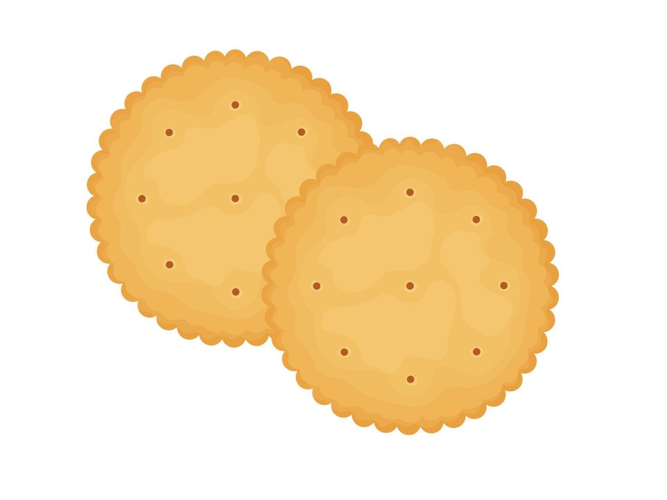 ronde crackers. twee crackers. illustratie van voedsel, snacks. gezonde snack. vector
