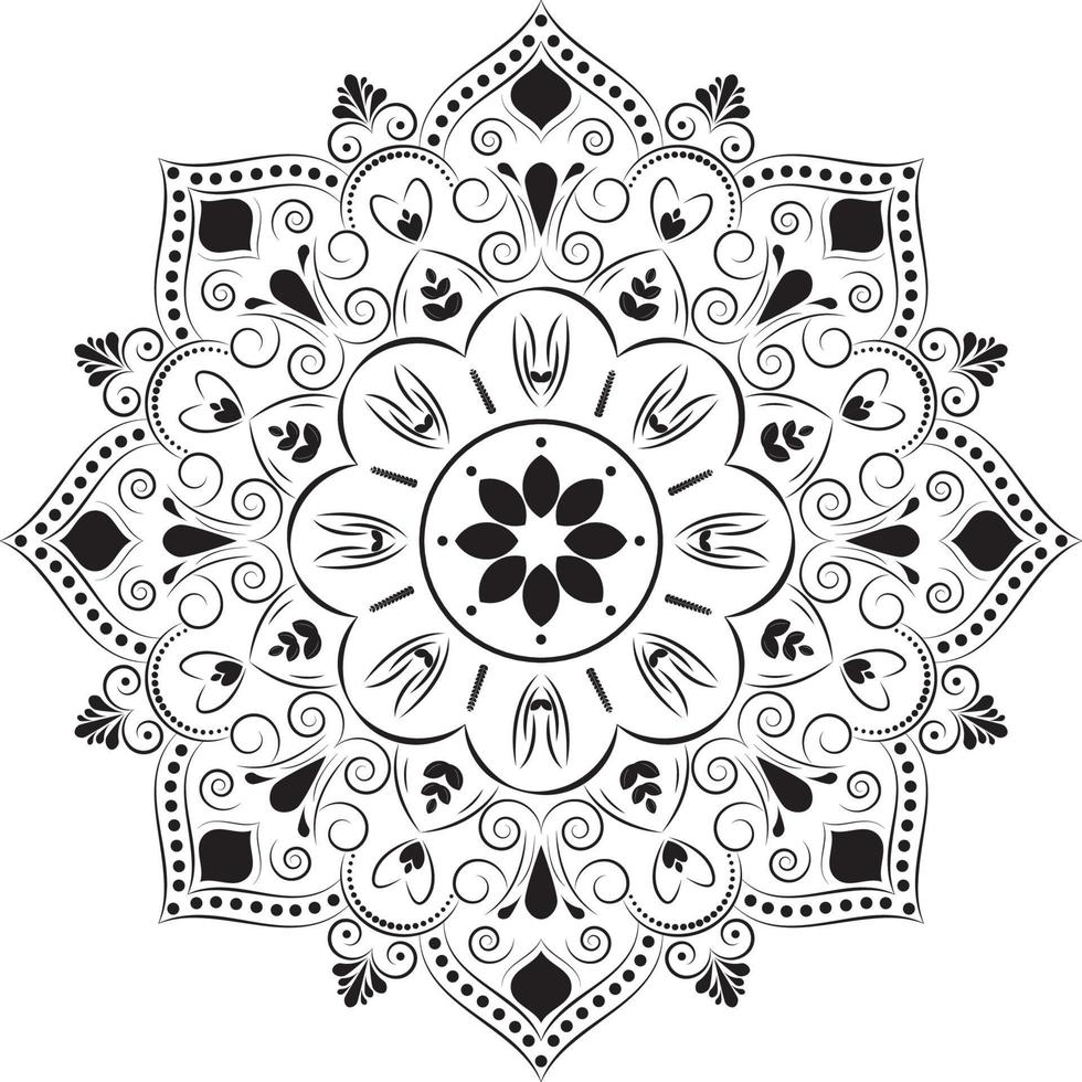 luxe zwart-wit decoratieve mandala vector